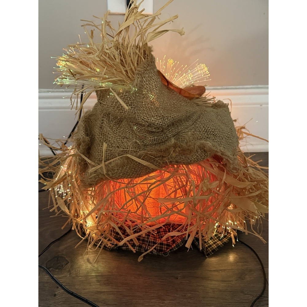 VTG Halloween Fiber Optic Pumpkin Jack O Lantern Light 8" IN BOX Autumn Best - Picture 3 of 12